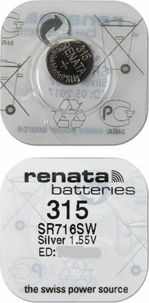Изображение товара Батарейка Renata SR315/SR716SW BL-1 1.55V 10mAh 5.8x1.6mm
