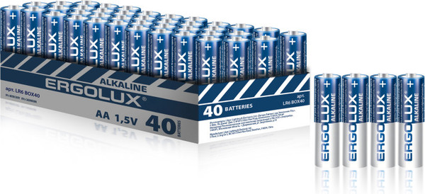 Изображение товара Комплект батареек Ergolux LR03 Alkaline Promo BOX40 1.5В