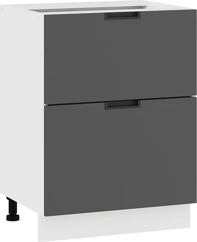 Изображение товара Шкаф-стол кухонный ТриЯ Гренада с двумя ящиками 1Н6Я2 (белый/холст вулкан)