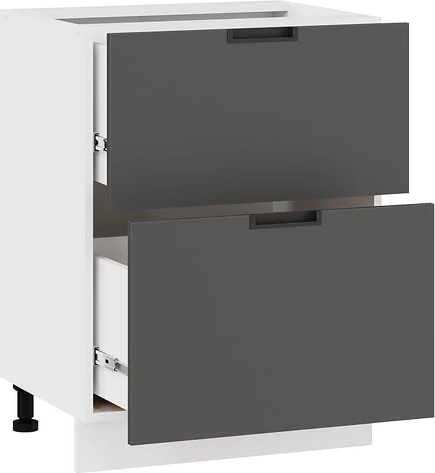 Изображение товара Шкаф-стол кухонный ТриЯ Гренада с двумя ящиками 1Н6Я2 (белый/холст вулкан)