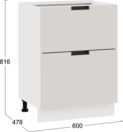 Изображение товара Шкаф-стол кухонный ТриЯ Гренада с двумя ящиками 1Н6Я2 (белый/холст мокко)