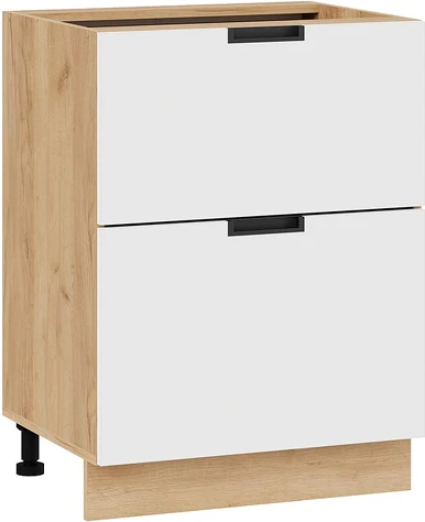 Изображение товара Шкаф-стол кухонный ТриЯ Гренада с двумя ящиками 1Н6Я2 (дуб крафт золотой/холст белый)