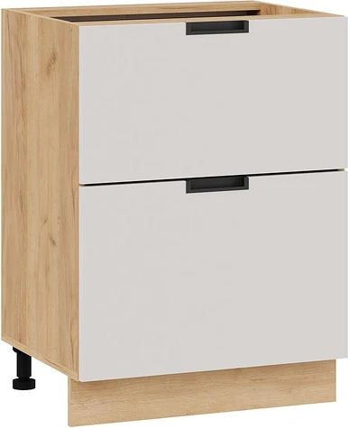 Изображение товара Шкаф-стол кухонный ТриЯ Гренада с двумя ящиками 1Н6Я2 (дуб крафт золотой/холст мокко)