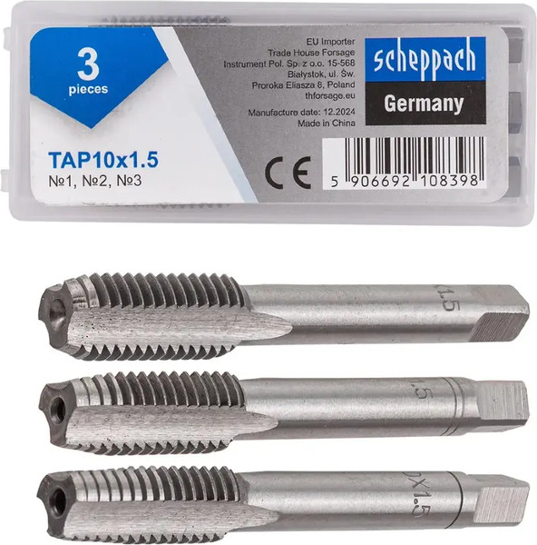 Изображение товара Набор метчиков Scheppach Sch-TAP10x1.5 (65174), (3шт)