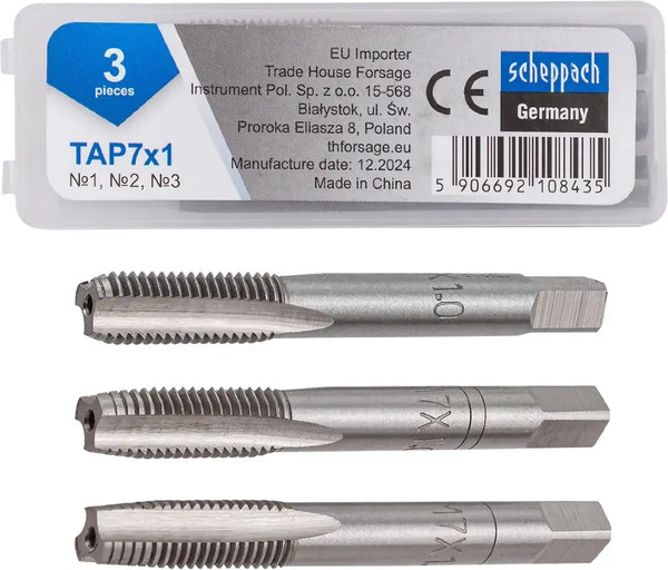 Изображение товара Набор метчиков Scheppach Sch-TAP7x1 (65178), (3шт)