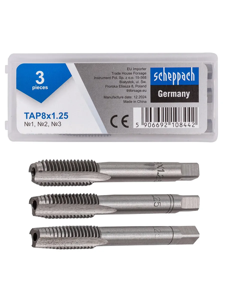 Изображение товара Набор метчиков Scheppach Sch-TAP8x1.25 (65179), (3шт)