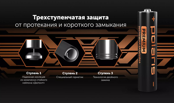 Изображение товара Комплект батареек Polaris Premium PB AAA (4шт)