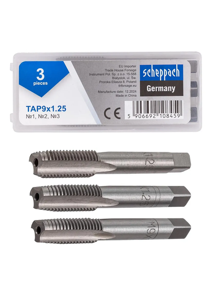 Изображение товара Набор метчиков Scheppach Sch-TAP9x1.25 (65180), (3шт)