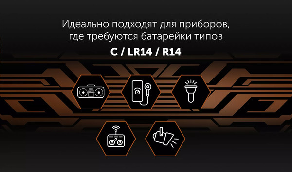 Изображение товара Комплект батареек Polaris Premium PB LR14 C (2шт)