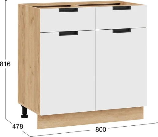 Изображение товара Шкаф-стол кухонный ТриЯ Гренада 1Н8Я (дуб крафт золотой/холст белый)