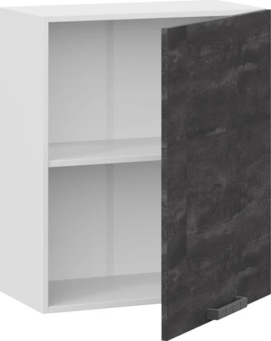 Изображение товара Шкаф навесной для кухни ТриЯ Детройт 1В6 с одной дверью (белый/угольный Камень)