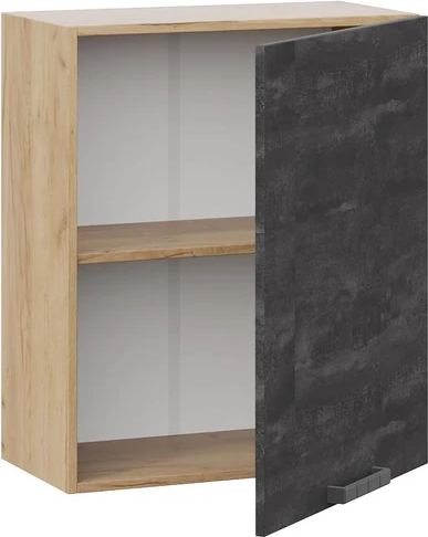 Изображение товара Шкаф навесной для кухни ТриЯ Детройт 1В6 с одной дверью (дуб крафт золотой/угольный камень)