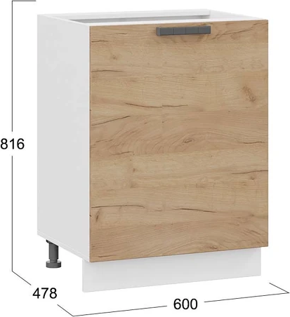 Изображение товара Шкаф-стол кухонный ТриЯ Детройт 1Н6 с одной дверью (белый/дуб крафт золотой)