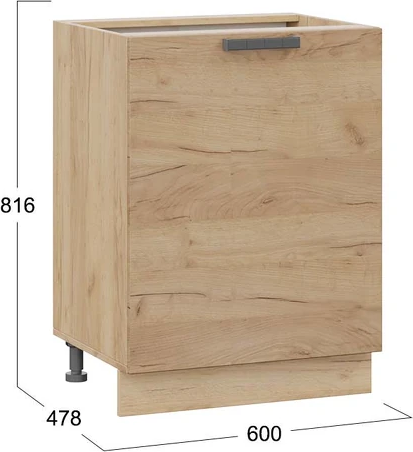 Изображение товара Шкаф-стол кухонный ТриЯ Детройт 1Н6 с одной дверью (дуб крафт золотой/дуб крафт золотой)