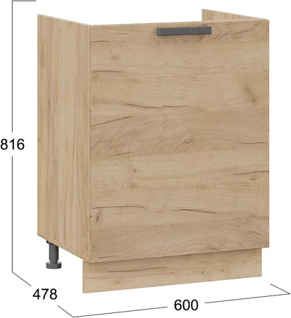 Изображение товара Шкаф под мойку ТриЯ Детройт 1Н6М с одной дверью (дуб крафт золотой/дуб крафт золотой)