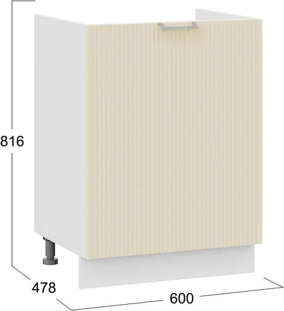 Изображение товара Шкаф под мойку ТриЯ Кимберли 1Н6М с одной дверью (белый/крем)
