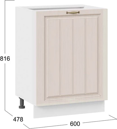 Изображение товара Шкаф-стол кухонный ТриЯ Лина 1Н6 с одной дверью (белый/крем)