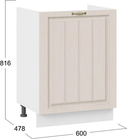 Изображение товара Шкаф под мойку ТриЯ Лина 1Н6М с одной дверью (белый/крем)
