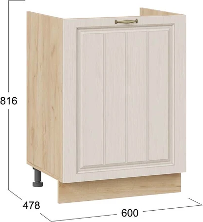 Изображение товара Шкаф под мойку ТриЯ Лина 1Н6М с одной дверью (дуб крафт золотой/крем)