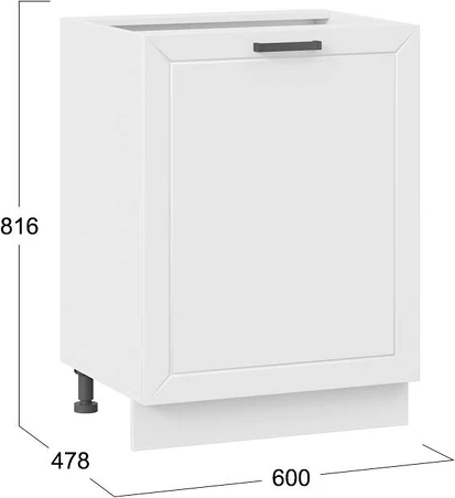 Изображение товара Шкаф-стол кухонный ТриЯ Лорас 1Н6  с одной дверью (белый/холст белый)