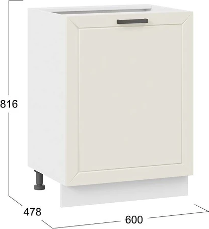 Изображение товара Шкаф-стол кухонный ТриЯ Лорас 1Н6 с одной дверью (белый/холст брюле)