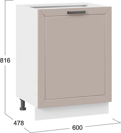 Изображение товара Шкаф-стол кухонный ТриЯ Лорас 1Н6 с одной дверью (белый/холст латте)