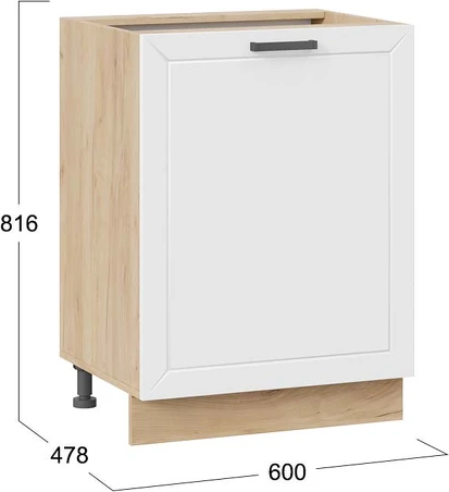 Изображение товара Шкаф-стол кухонный ТриЯ Лорас 1Н6 с одной дверью (дуб крафт золотой/холст белый)