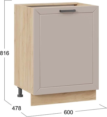 Изображение товара Шкаф-стол кухонный ТриЯ Лорас 1Н6 с одной дверью (дуб крафт золотой/холст латте)