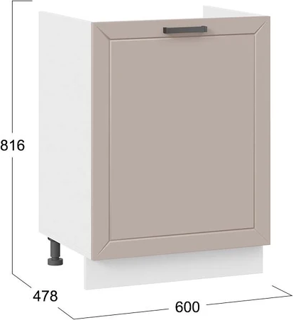 Изображение товара Шкаф под мойку ТриЯ Лорас 1Н6М с одной дверью (белый/холст латте)