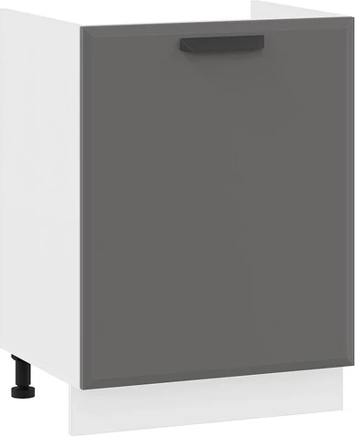 Изображение товара Шкаф под мойку ТриЯ Тиана 1Н6М с одной дверью (белый/асфальт супермат)
