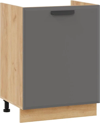 Изображение товара Шкаф под мойку ТриЯ Тиана 1Н6М с одной дверью (дуб крафт золотой/асфальт супермат)