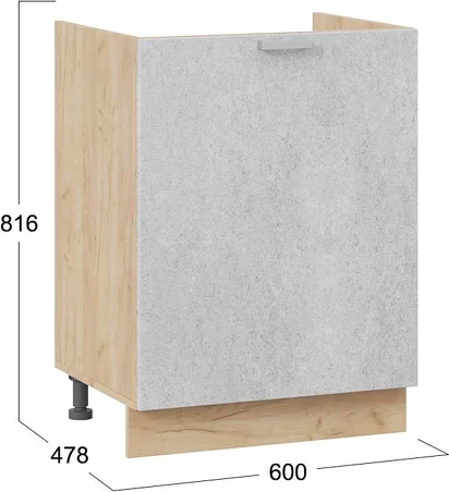 Изображение товара Шкаф под мойку ТриЯ Гранита 1Н6М с одной дверью (дуб крафт золотой/бетон снежный)