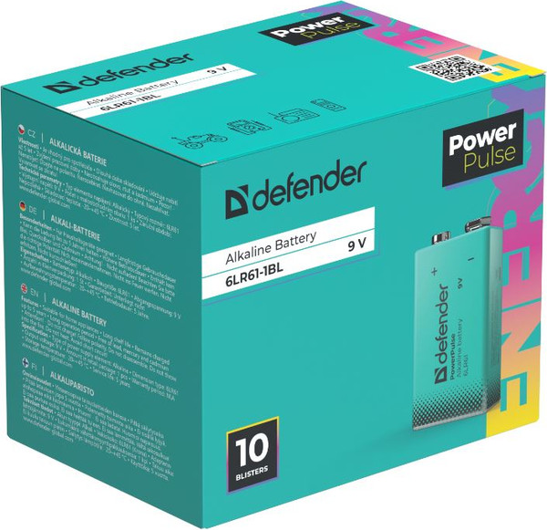 Изображение товара Батарейка Defender PowerPulse 6LR61-1BL 9V / 56261