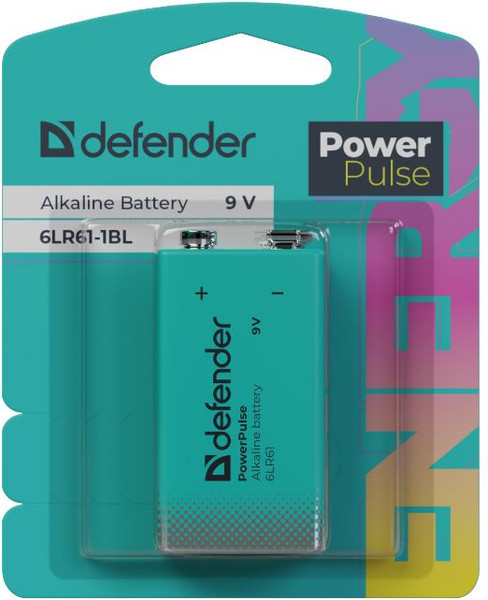 Изображение товара Батарейка Defender PowerPulse 6LR61-1BL 9V / 56261