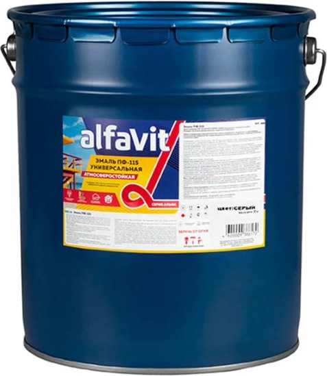 Изображение товара Эмаль Альфа ПФ-115 (20кг, серый)