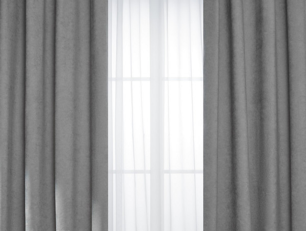 Изображение товара Комплект штор Mio Tesoro Velvet 150x270 + Гардина Soft Lines 306 400х270 (серый/белый лен)