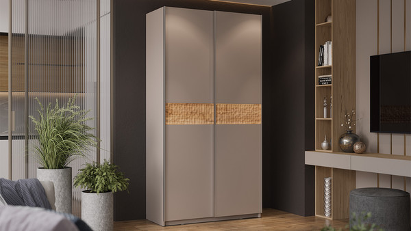 Изображение товара Шкаф-купе ТриЯ Оскар Скания Т2 1200 / 268358 (ручка серебро/кашемир/кашемир/дуб тортугга)