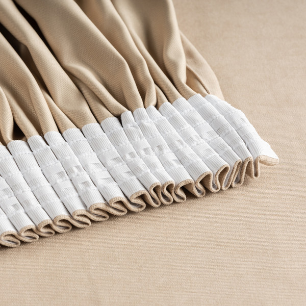 Изображение товара Комплект штор Mio Tesoro Canvas 150x270 + Гардина Soft Lines 306 400х270 (бежевый/белый лен)