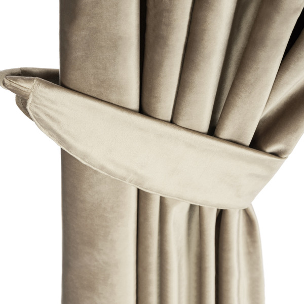 Изображение товара Комплект штор Mio Tesoro Velvet 150x250 + Гардина Soft Lines 306 400х250 (капучино/белый лен)