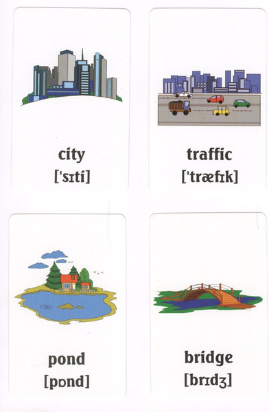 Изображение товара Развивающие карточки Улыбка В городе. Учим английские слова (4607929347719)