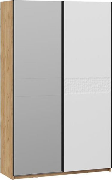 Изображение товара Шкаф-купе ТриЯ Оскар Скания Т2 1400 / 268656 (ручка черная/дуб крафт золотой/белый снег/белый матовый)