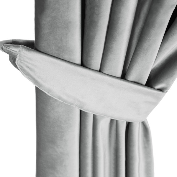 Изображение товара Комплект штор Mio Tesoro Velvet 150x270 + Гардина Soft Lines 306 400х270 (светло-серый/белый лен)