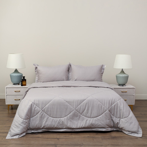 Изображение товара Комплект постельного белья с одеялом Sofi de Marko Федерико 7Е / Кт-Фд-7Е-пл (пепельный/лиловый)