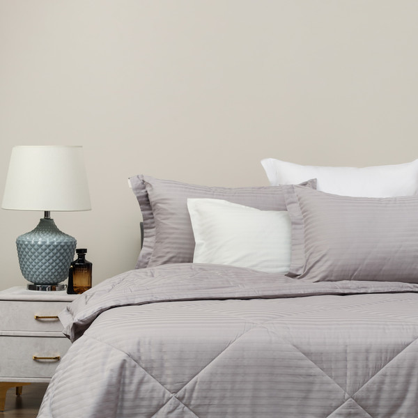 Изображение товара Комплект постельного белья с одеялом Sofi de Marko Федерико 7Е / Кт-Фд-7Е-пл (пепельный/лиловый)