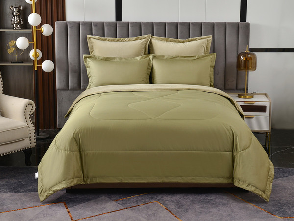 Изображение товара Комплект постельного белья с одеялом Sofi de Marko Энрике 7Е / Кт-7Е-Эн4м (оливковый)