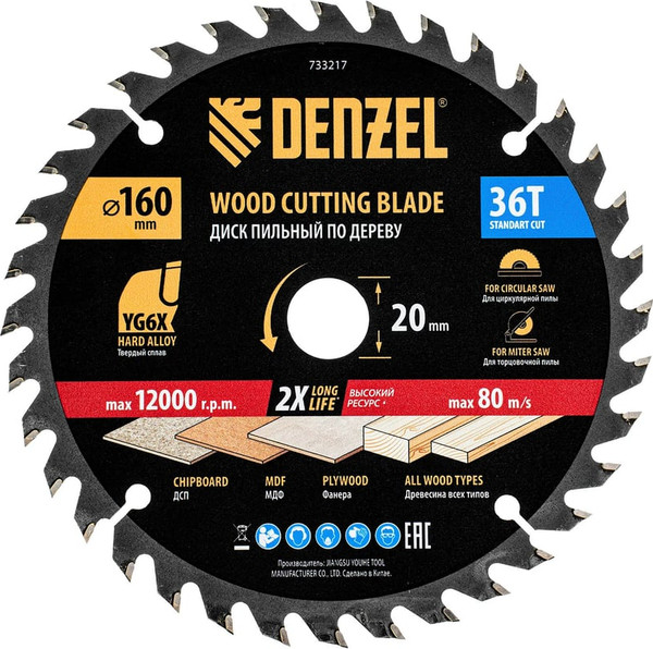 Изображение товара Пильный диск Denzel 733217