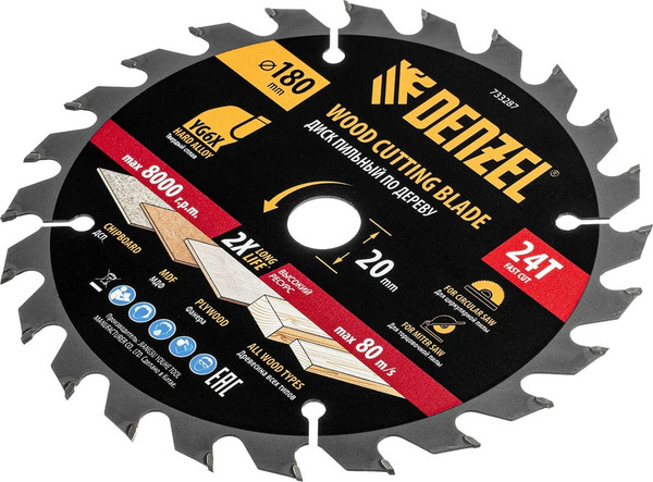 Изображение товара Пильный диск Denzel 733287