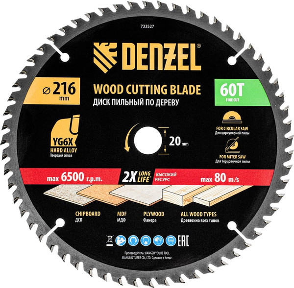 Изображение товара Пильный диск Denzel 733527