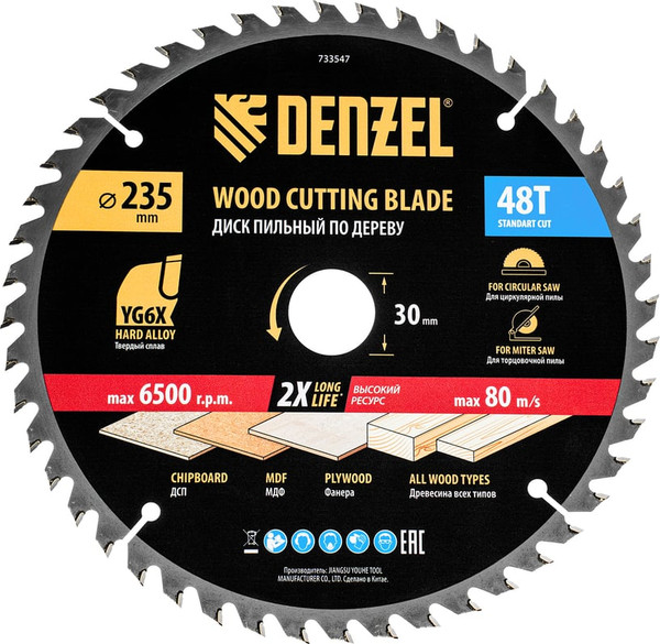 Изображение товара Пильный диск Denzel 733547