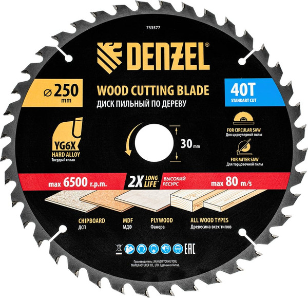 Изображение товара Пильный диск Denzel 733577